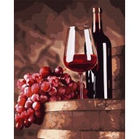 Натюрморт с вино и грозде - Картина по номера ZG 10904