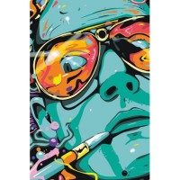 Флуорисцентните картини - Мъж с ярки очила FLU 54
