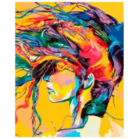 Флуорисцентните картини - Момиче с цветна коса FLU 64