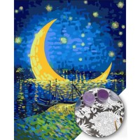 Картина по номера - Луна и море ZE 3436