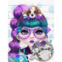 Картина по номера - Кукла с лилава коса ZE 3464