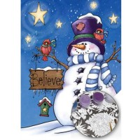 Картина по номера - Ярък снежен човек ZE 3497