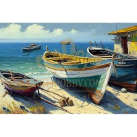 Картина по номера - Рибарски лодки ZE 3653
