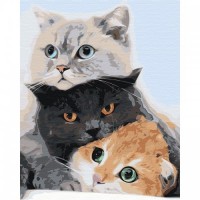 Картина по номера - Три котки ZE 3761