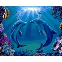 Картина по номера - Прекрасни делфини ZE 3775