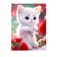 Картина по номера - Бяло котенце ZE 3849