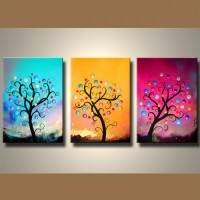 Цветни дървета - Триптих - Картина по номера PG 025