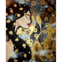 Жена със златни листенца - Картина по номера ZG 0919