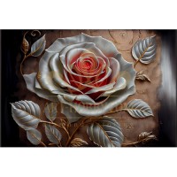 Роза със сребро - Картина по номера ZG 10088