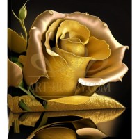 Прекрасна роза със злато - Картина по номера ZG 10094