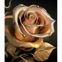 Уникална роза със злато - Картина по номера ZG 10096
